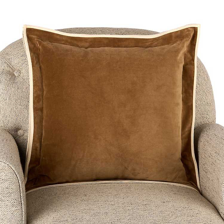 Brown Velvet Double Flange Pillow | Kirklands
