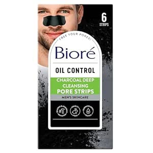 Bioré Men's Pore Strips for Blackhead Removal - Deep Cleansing Nose Strips With Natural Charcoal... | Amazon (US)