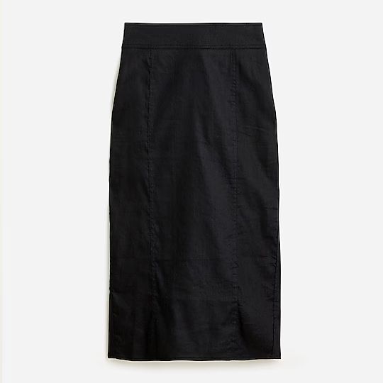 Midi pencil skirt in stretch linen viscose | J.Crew US