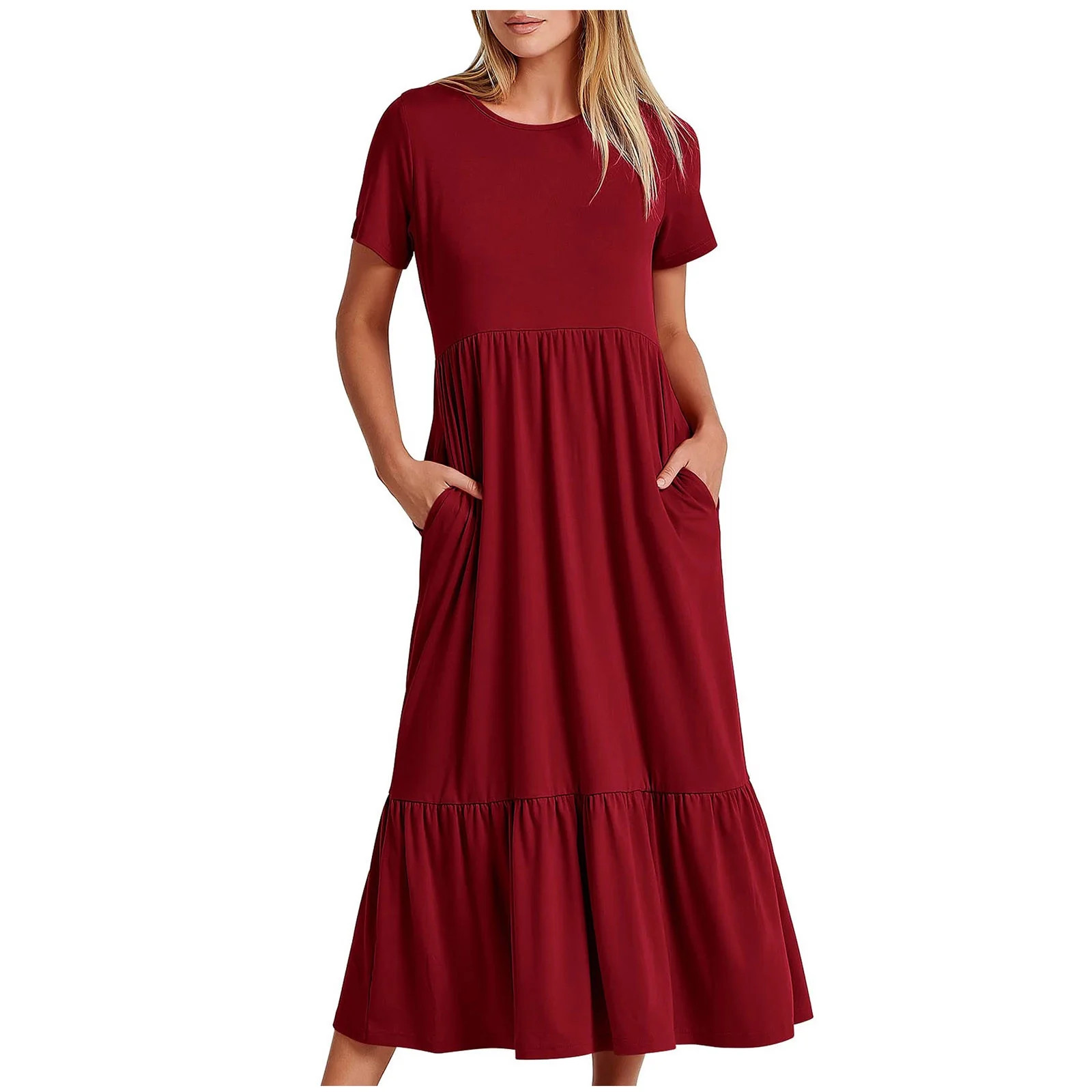 Kcavykas Ladies Dresses,Mother's Day Gifts,Plus Size Fashion Women Floral Printed V-Neck Short Sl... | Walmart (CA)