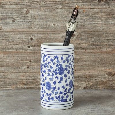 Blue & White Ceramic Umbrella Stand | Williams-Sonoma