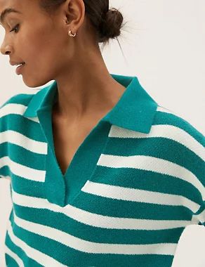 Recycled Blend Striped Collared Jumper | M&S Collection | M&S | Marks & Spencer (UK)