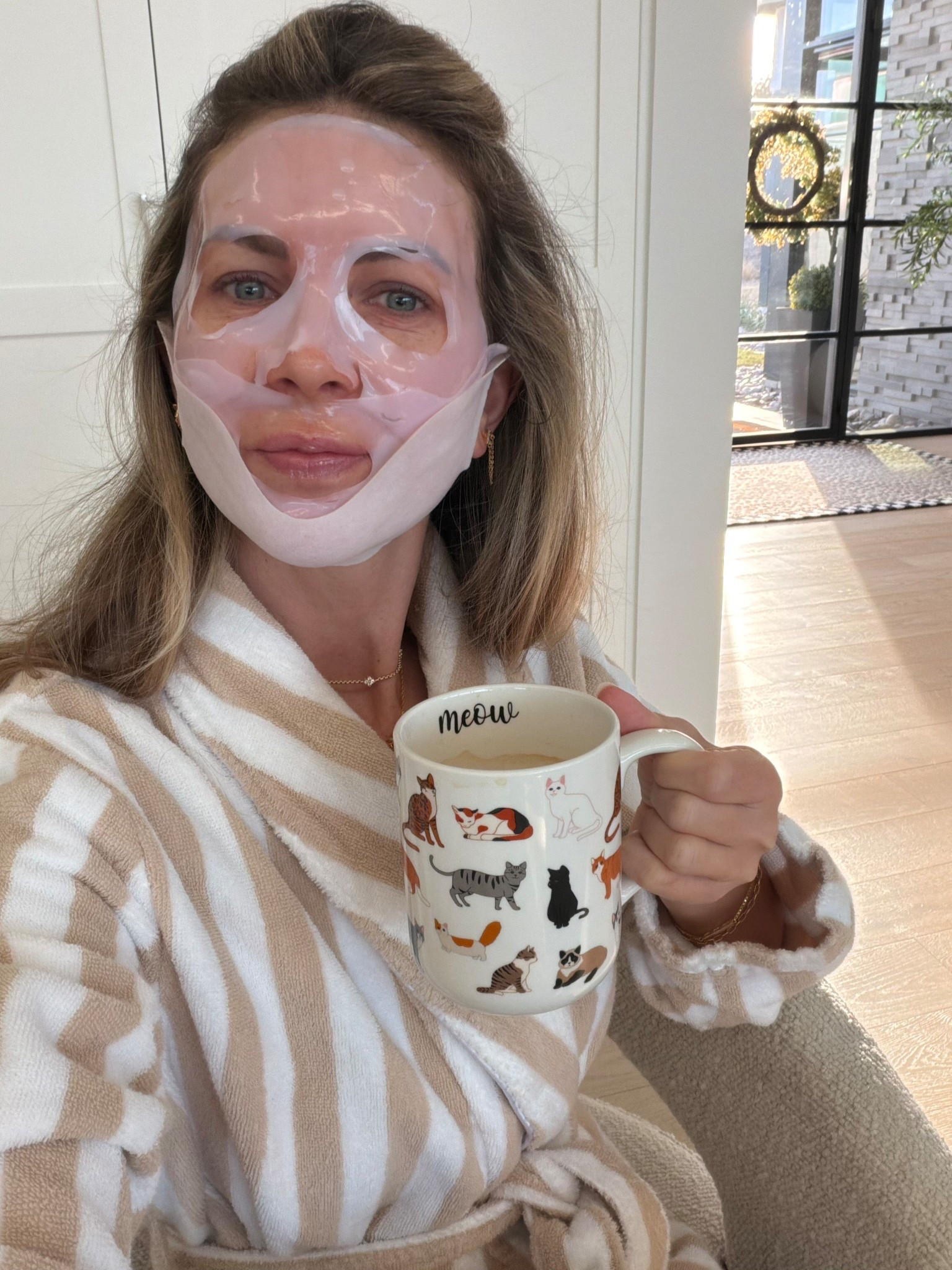 Got some self care in this morning! 🙌🏻
Medicube collagen mask 
Chin mask
Walmart mug 
Nordstrom robe 

#LTKselfcare #LTKmorningroutine #LTKmomlife