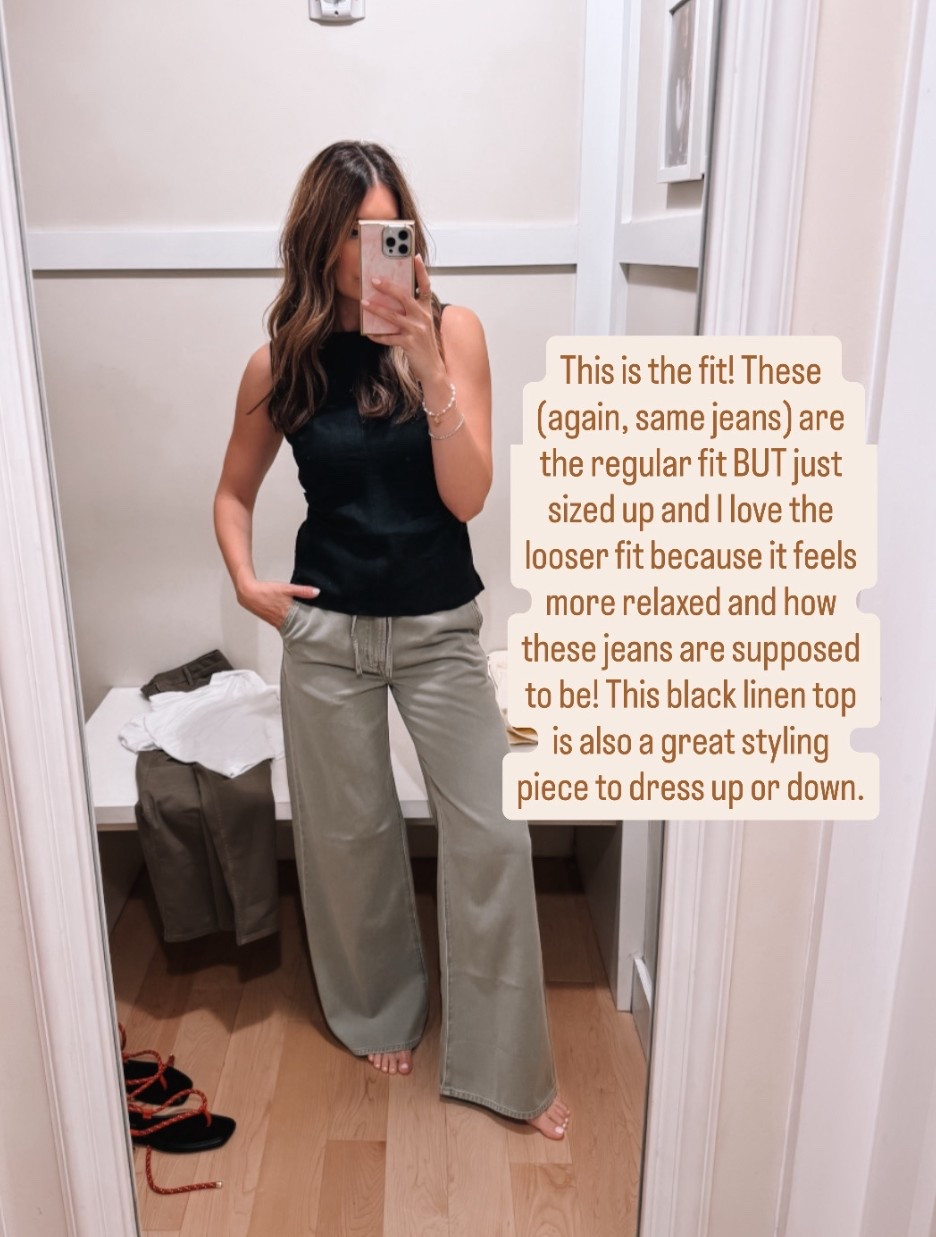 Small (or 4?) in top, size 27 in jeans