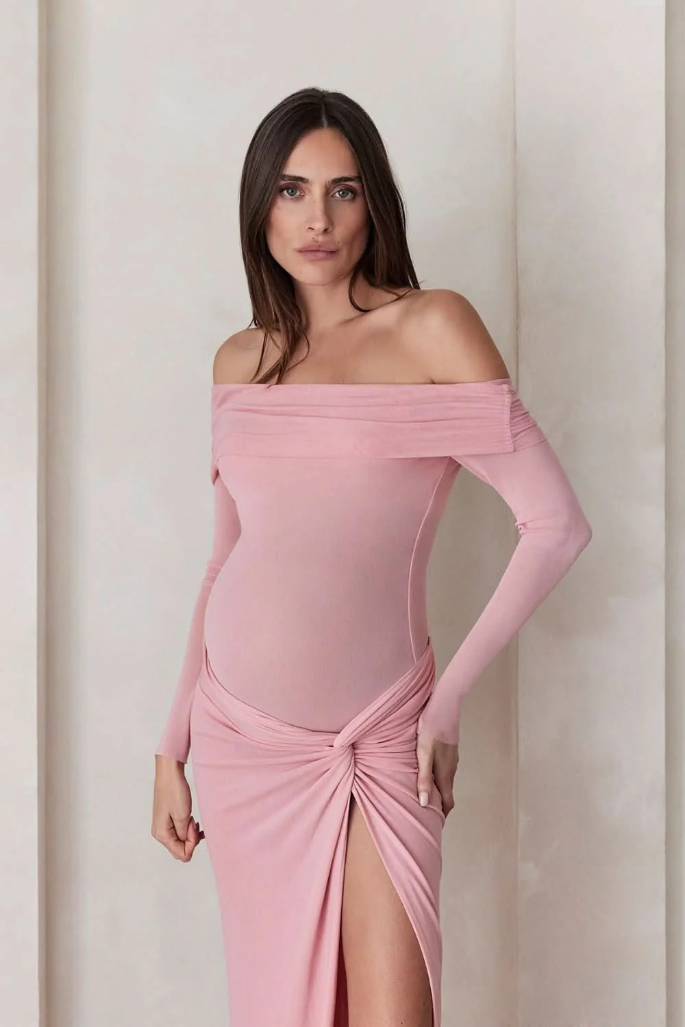 Shop Off The Shoulder Soft Mesh Maternity Top | BUMPSUIT Maternity | BUMPSUIT