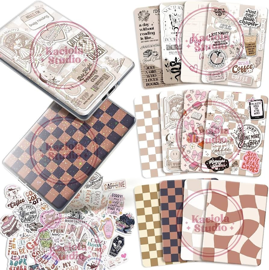 Kaciola 12PCS Inserts Cardstock Paper for E-Reader, and 50PCS Scrapbook Stickers for Clear Case, ... | Amazon (US)