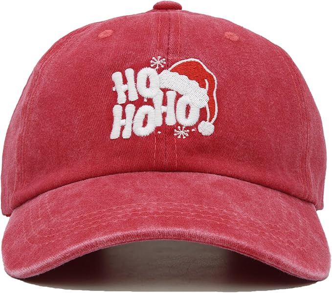Christmas Hats for Adult with Gift Box, Christmas Baseball Cap, Red Funny Washed Embroidered Cott... | Amazon (US)