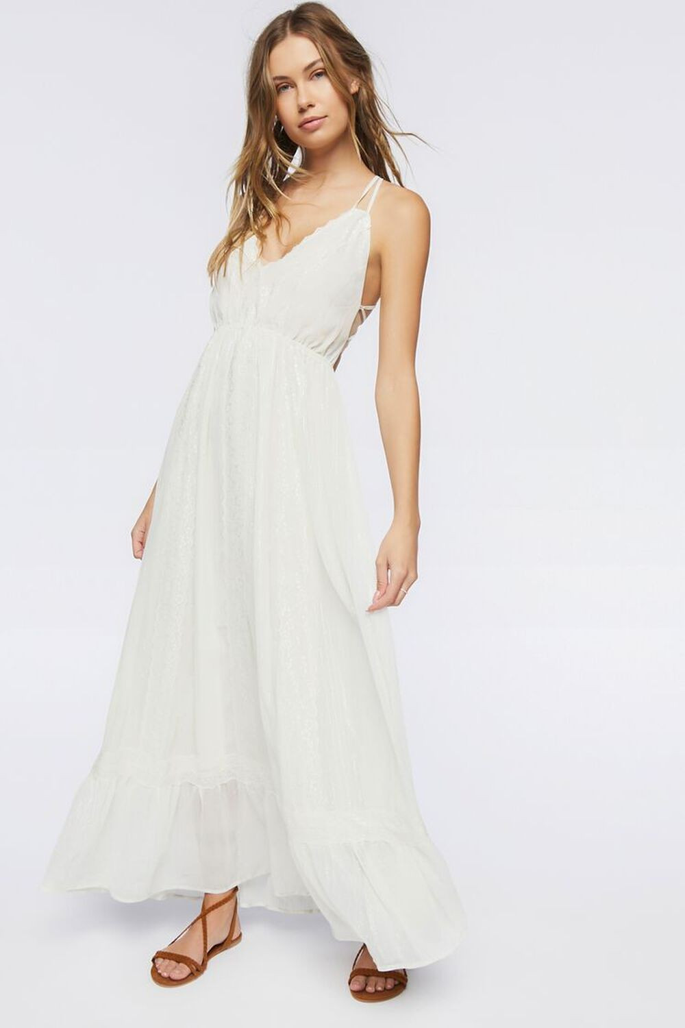 Crisscross Lace-Trim Maxi Dress | Forever 21 (US)