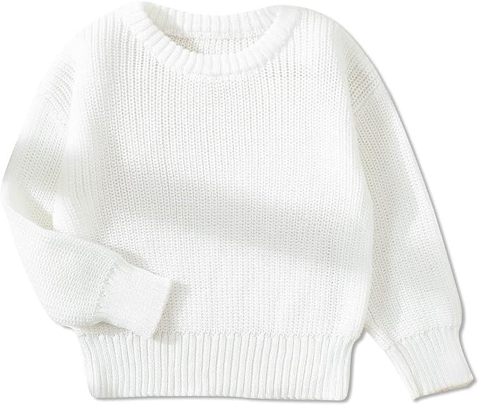 PATPAT Baby Girls Boys Sweater Infant Toddler Knitted Pullover Top Warm Solid Long Sleeve Clothes | Amazon (US)