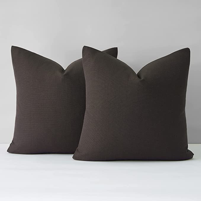 Mixhug Decorative Linen Throw Pillow Covers, Farmhouse Cushion Covers for Couch and Bed, Coffee B... | Amazon (US)
