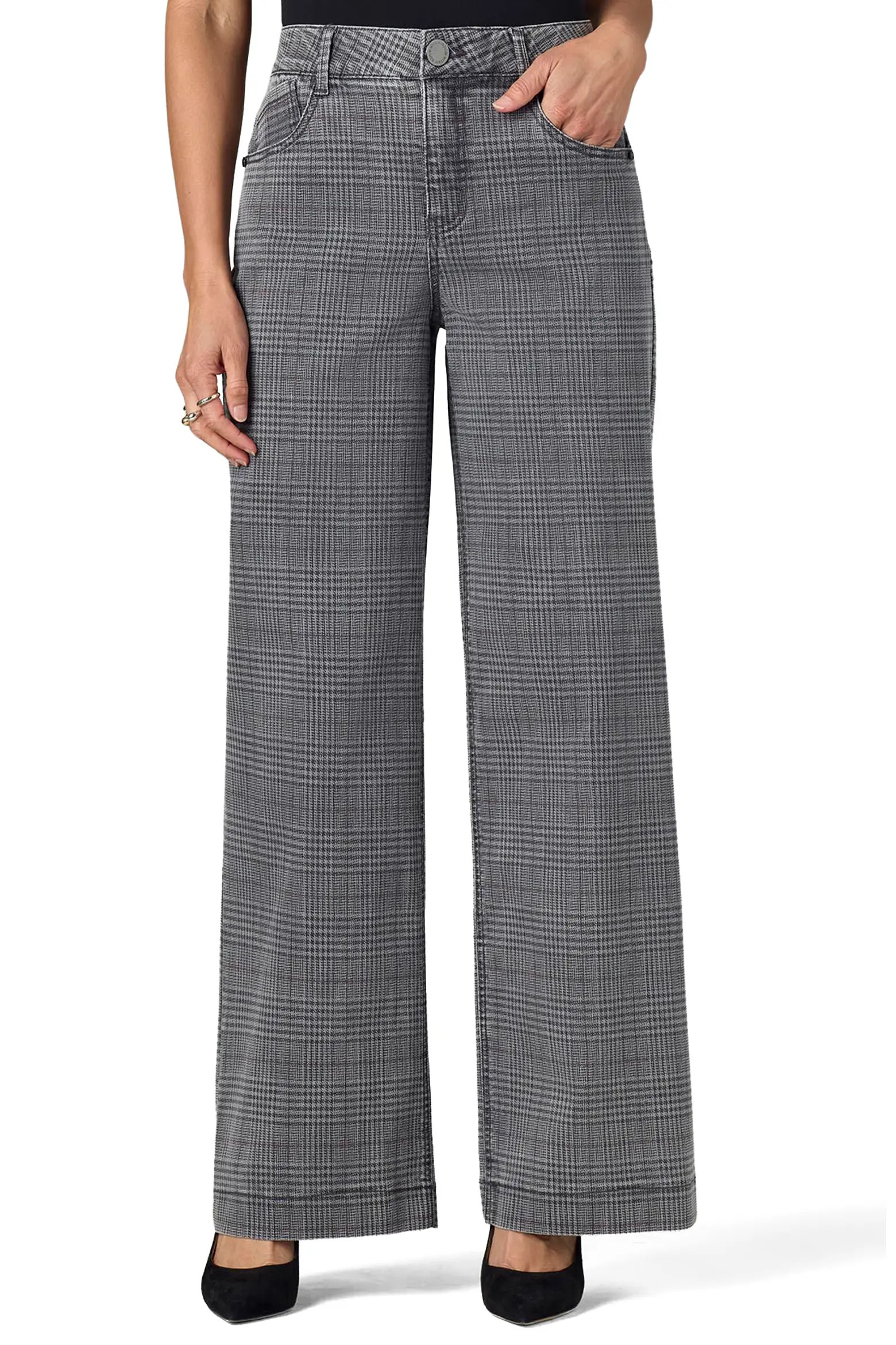 Sam Plaid High Waist Wide Leg Jeans (Women) | Nordstrom | Nordstrom