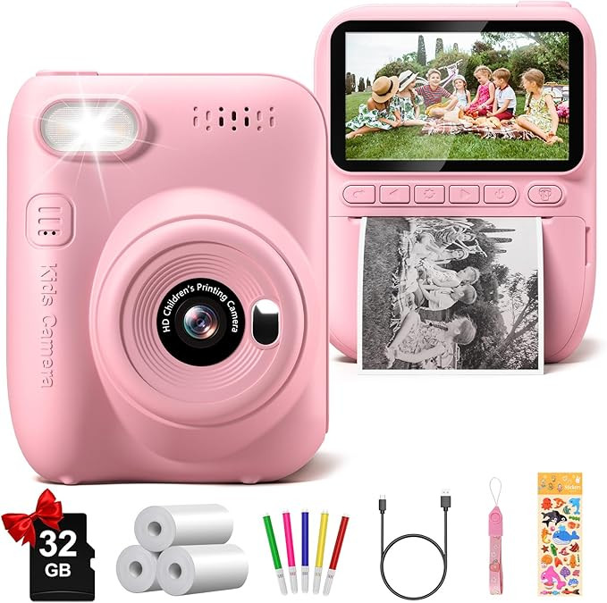 Instant Print Camera for Kids, 3.0" HD 1080P Digital Video Cameras with 3 Rolls of Printer Paper ... | Amazon (US)