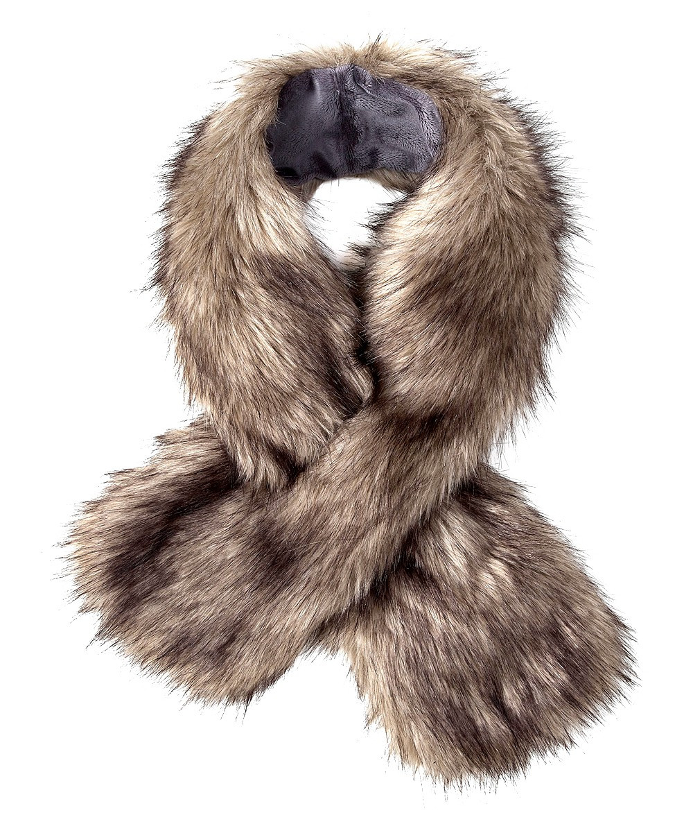 Gray Wolf Faux Fur Scarf - Women | Zulily