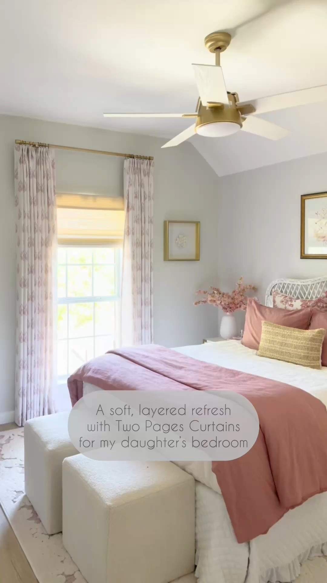 Soft guest room update with custom bamboo blinds + blush block print curtains from Two Pages. Use code SGold to save!

Blinds: Light-filtering + sturdy with a soft woven texture.
Curtains: True blush tone, block print is delicate and elevated.
Everything shown is custom-sized and installed easily.

#twopagescurtains #twopageshome #guestroomrefresh



#LTKStyleTip #LTKSeasonal #LTKHome