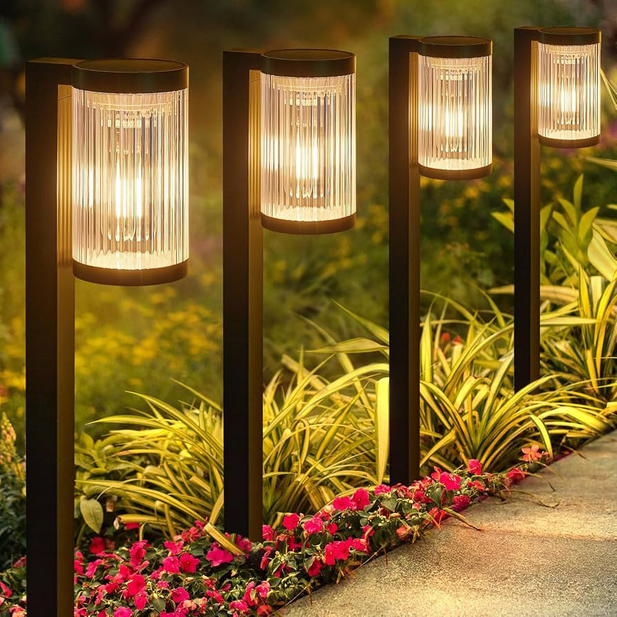 Solar Pathway Lights Outdoor, 6 Pack Upgraded Outdoor Solar Lights for Outside Super Bright Up to... | Amazon (US)