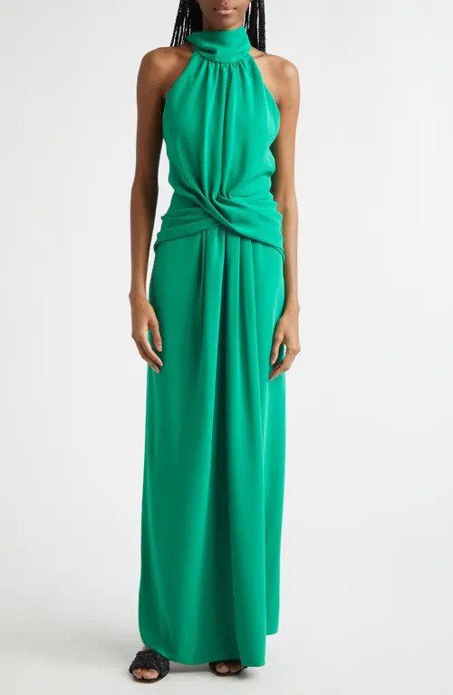 Johanna Ortiz Excepcionalidad Crepe Maxi Dress in Emerald at Nordstrom, Size 6 | Nordstrom