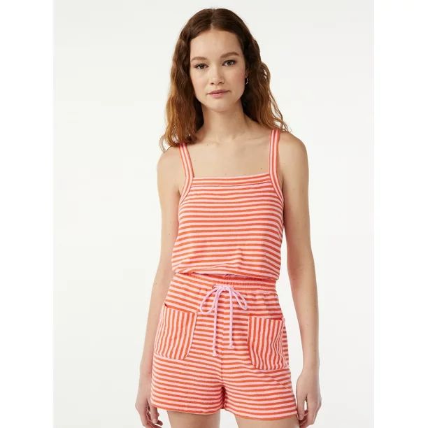 Free Assembly Women's Sleeveless Cotton Romper - Walmart.com | Walmart (US)