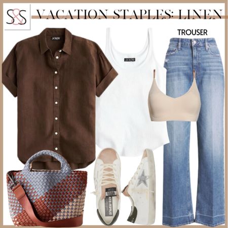 From work to the weekend, this short sleeved button down top with wide leg trouser jeans fits the bill. So versatile, and so on trend as your spring outfit!

#LTKSeasonal #LTKworkwear #LTKstyletip