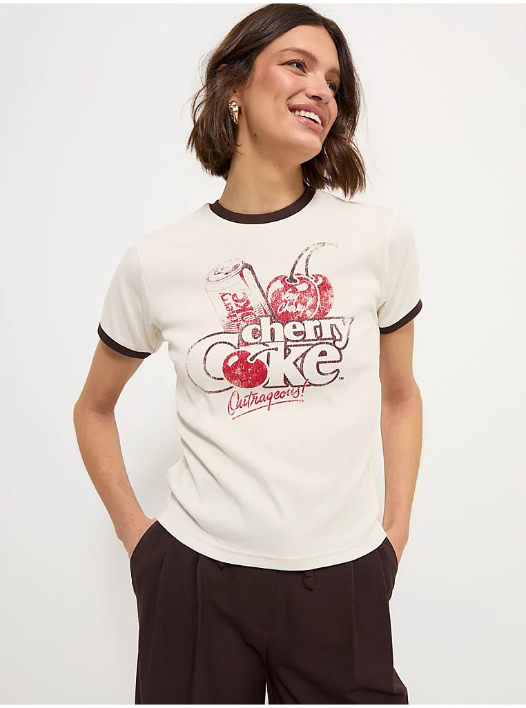Cherry Coke Washed Graphic T-Shirt | George at ASDA