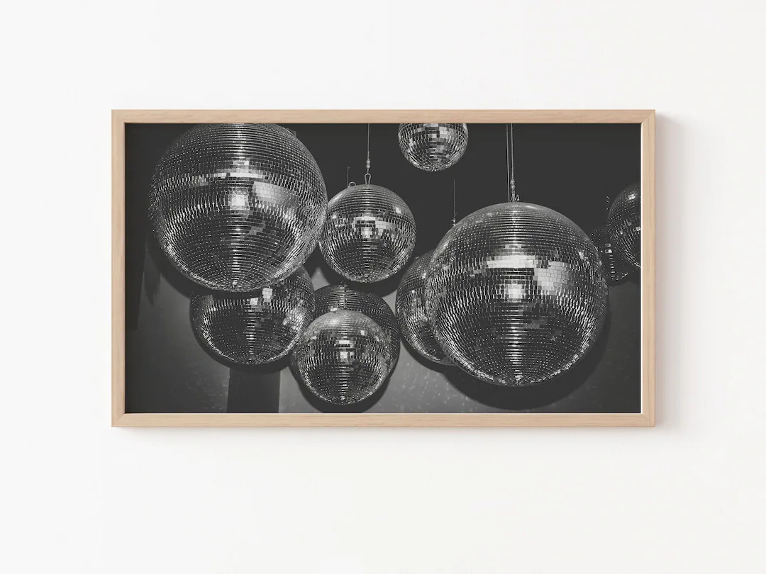 Frame TV Art File, Disco Balls, Happy New Year, Celebration, Black and White, Happy Birthday, Bac... | Etsy (US)