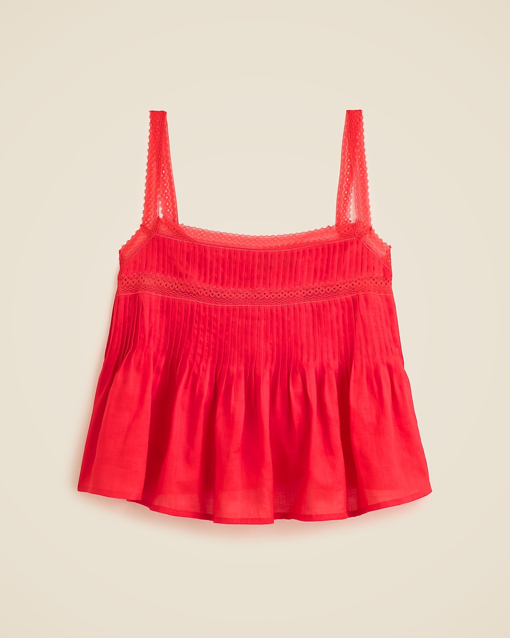Lace-trim tank top in ramie | J. Crew US