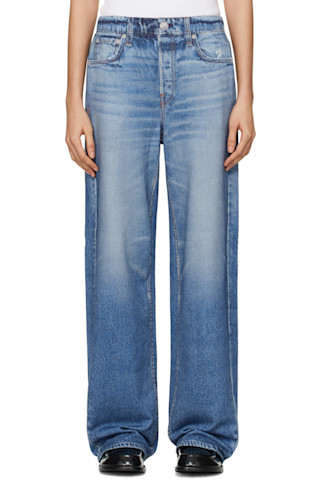 rag & bone - Blue Miramar Terry Wide-Leg Lounge Pants | SSENSE