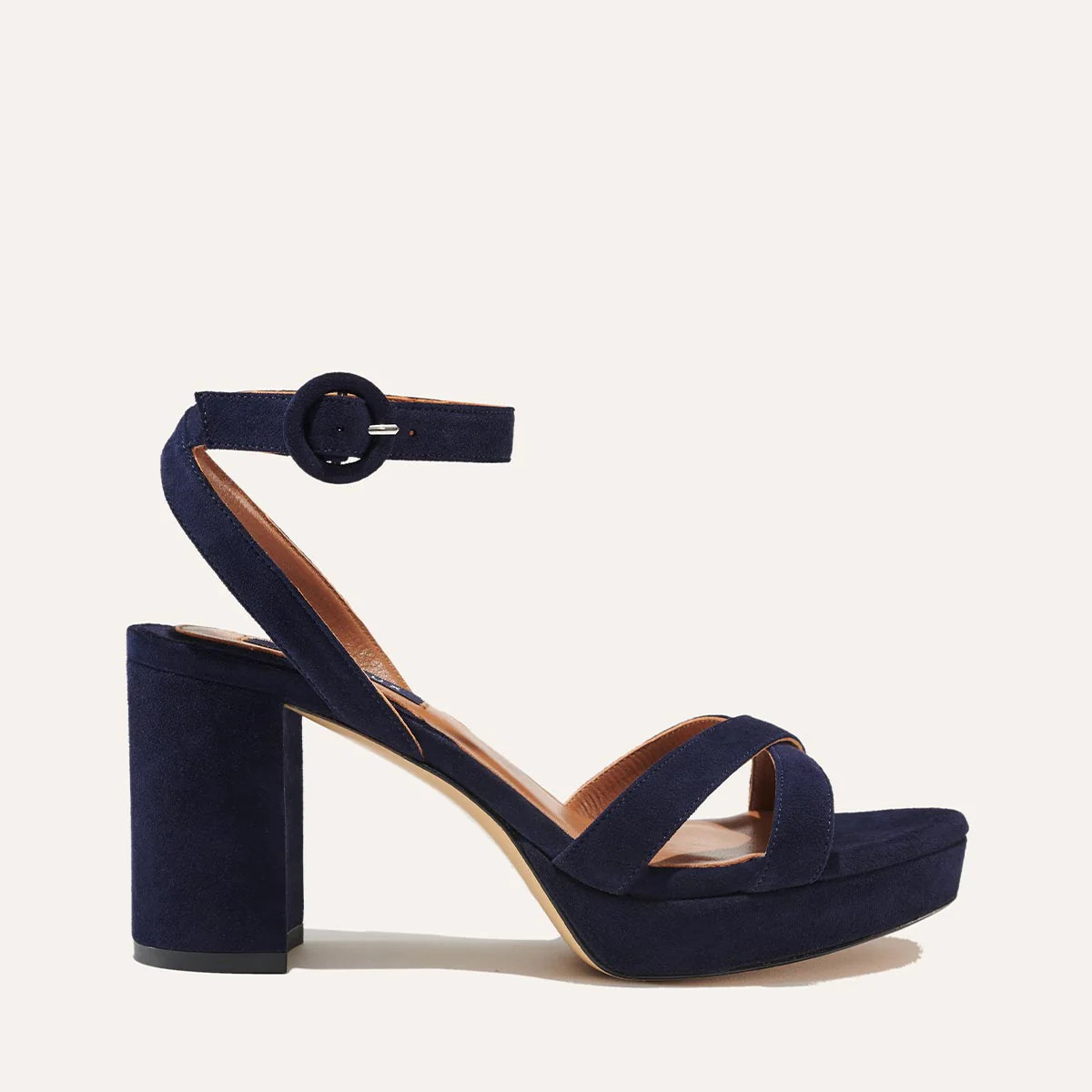 The Platform Sandal - Midnight Suede | Margaux