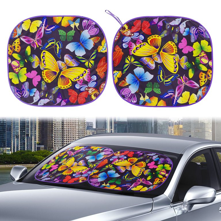 AutoDrive 2 Count Universal Multicolor Butterfly Twist Sunshade, 28.5'' x 31.5'' - Walmart.com | Walmart (US)