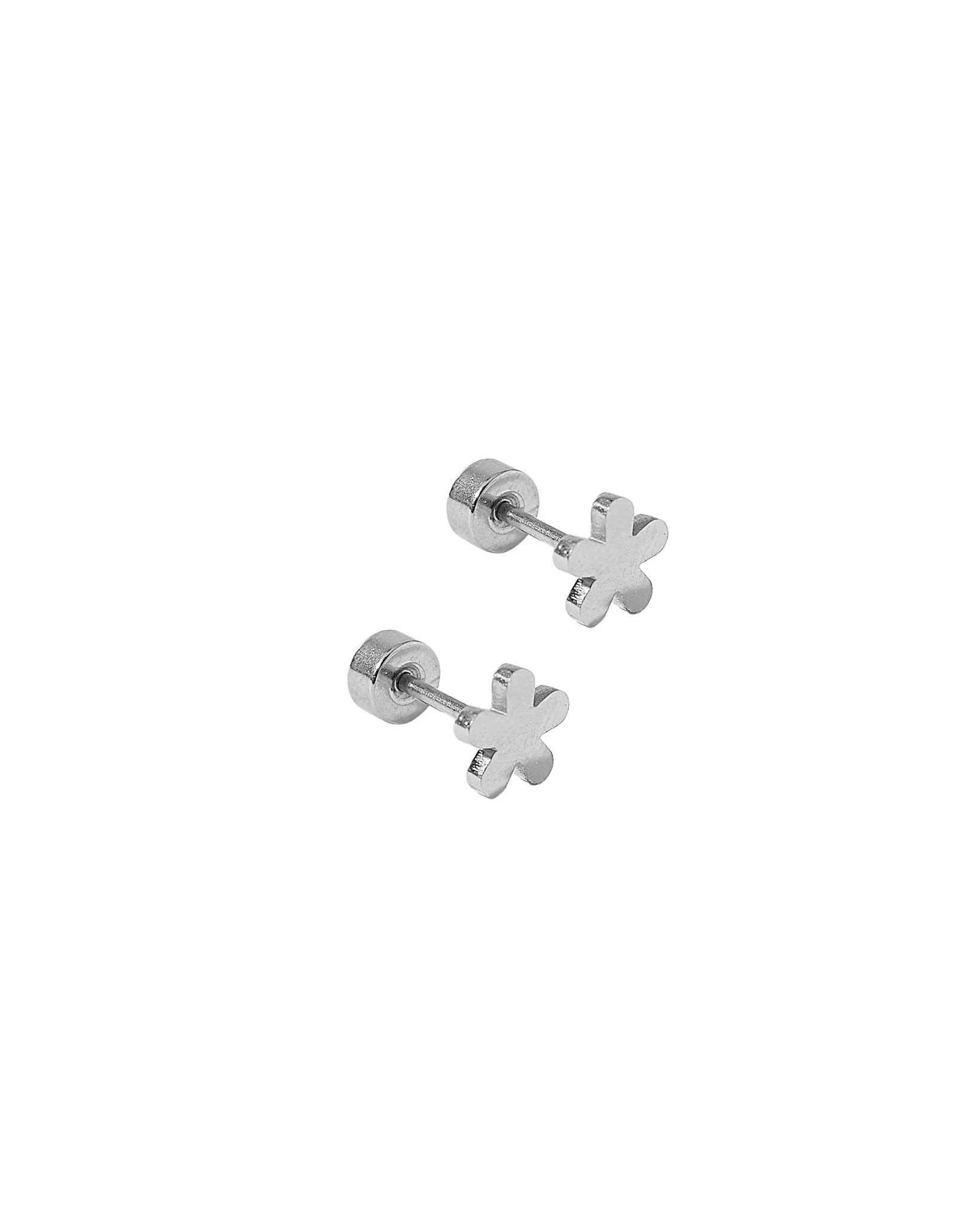 Screwback Stud Earrings - Briar Flower Silver | LINNY CO LLC