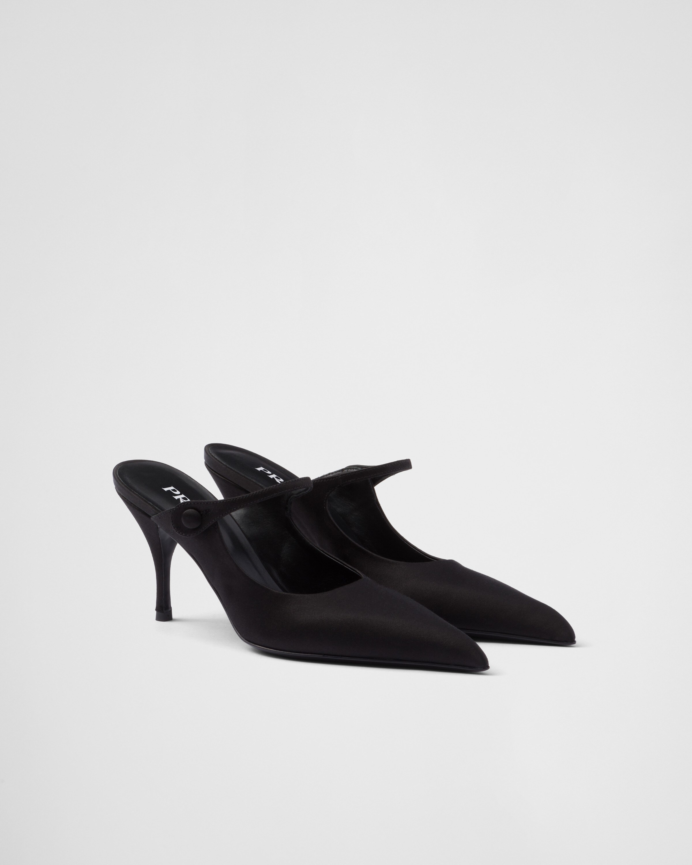 Satin high-heeled mules | Prada US