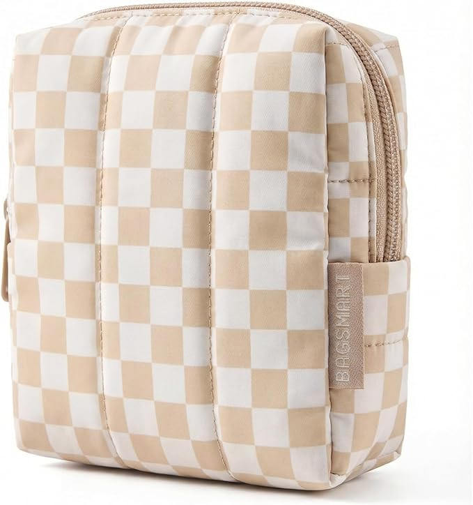 BAGSMART Small Travel Makeup Bag for Purse Toiletry Pouch, Puffy Padded Mini Cosmetics Bag, Cute ... | Amazon (US)