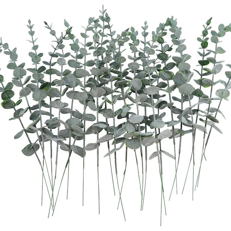 Viworld 12 PCS Artificial Eucalyptus Leaves Stems Faux Greenery Decor Fake Plant Branches Real To... | Walmart (US)