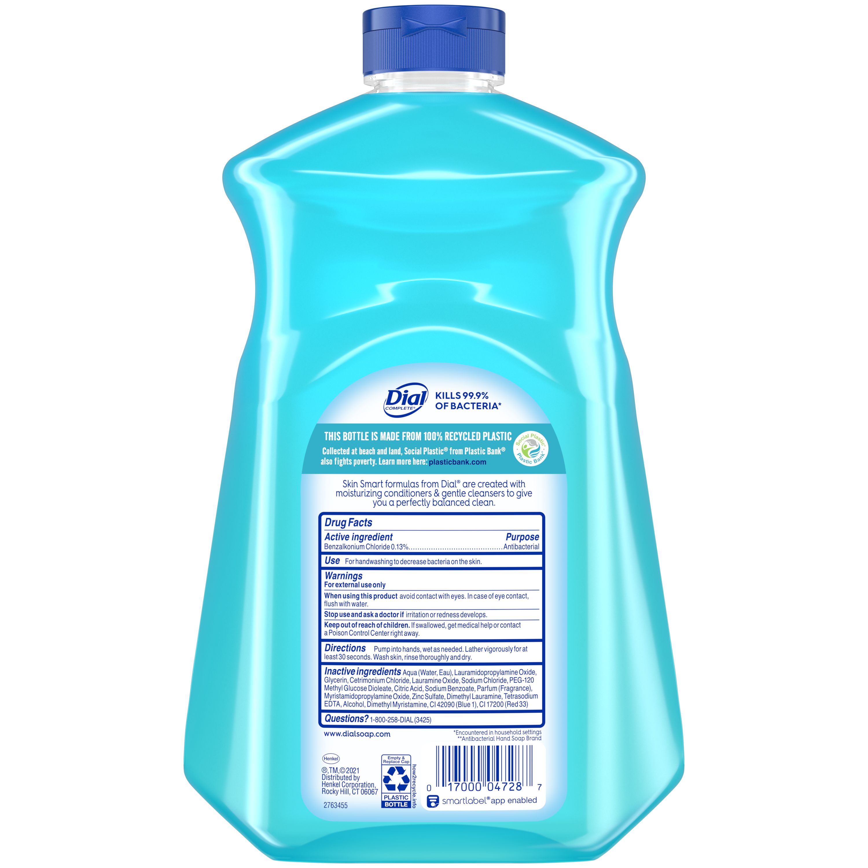 Dial Antibacterial Liquid Hand Soap Refill, Spring Water, 52 Ounce | Walmart (US)