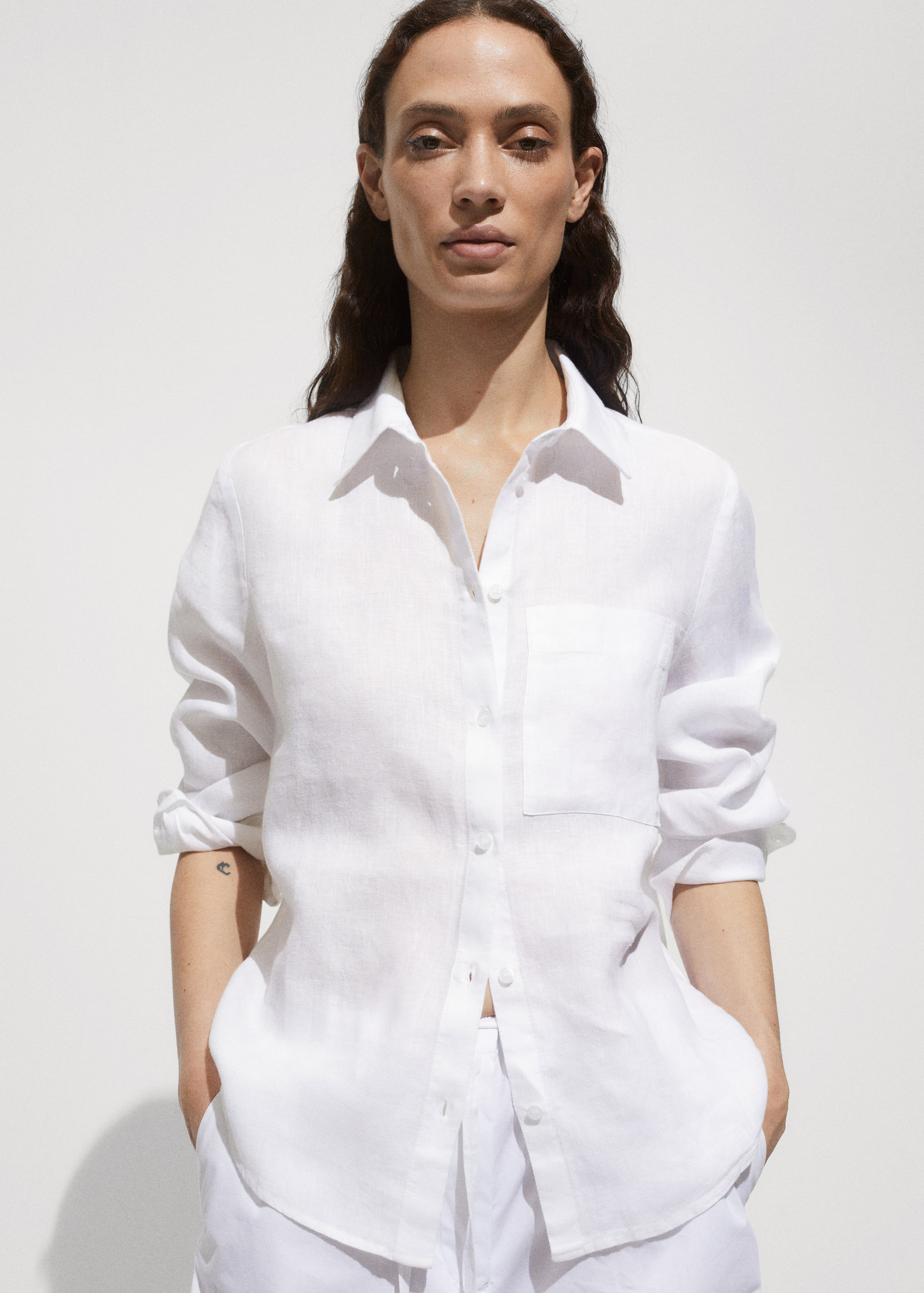 Pocket linen shirt - Women | MANGO USA | Mango (US/MX/AU)