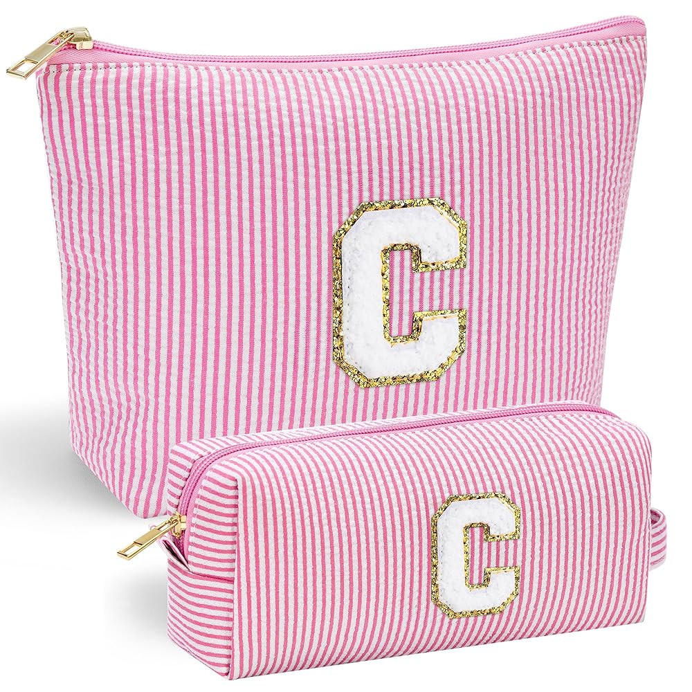 YOOLIFE Preppy Makeup Bag for Women - Personalized Cute Makeup Pouch for Girlfriend Bridesmaid Wi... | Amazon (US)