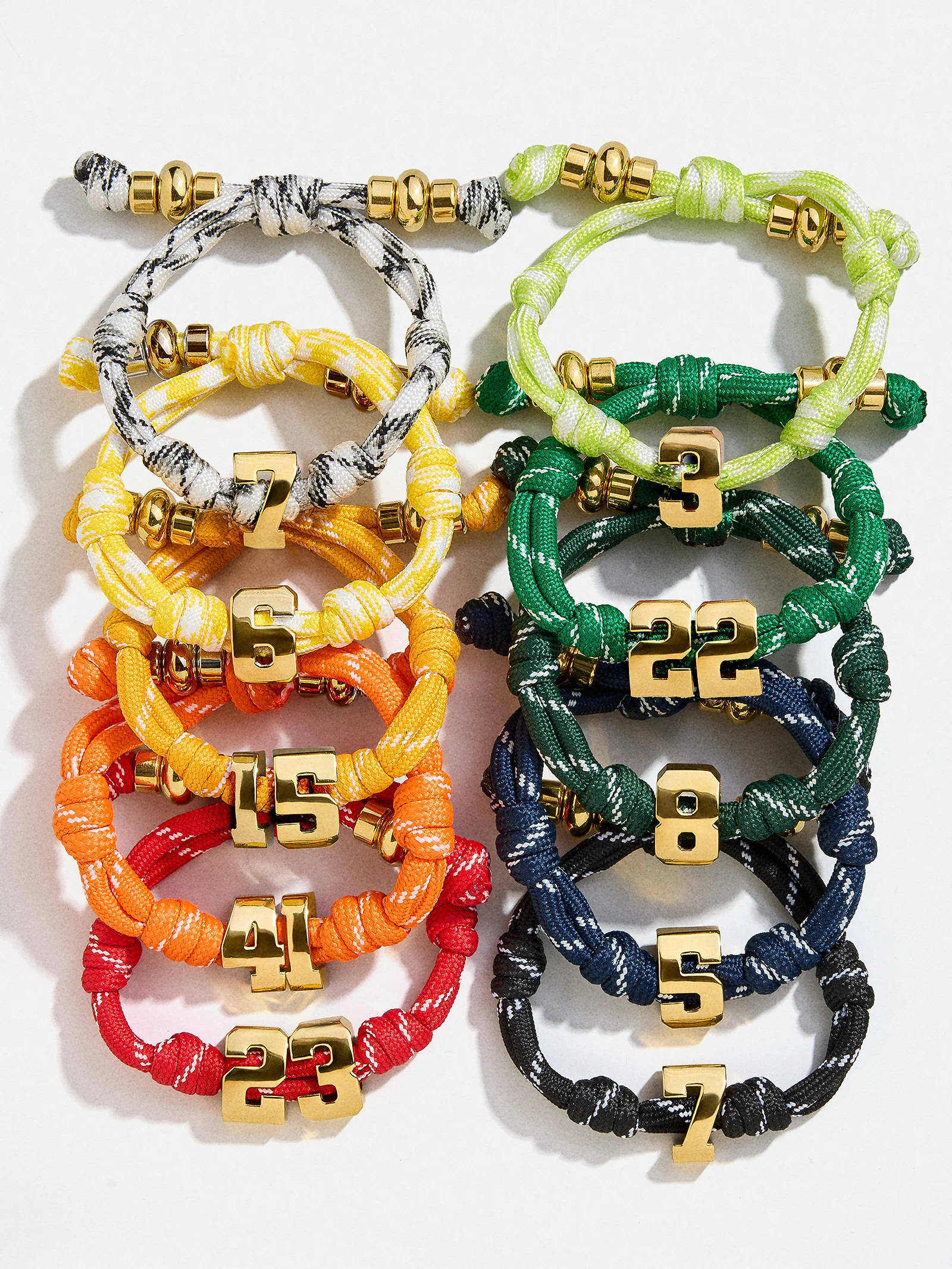 Knotty Varsity Number Custom Bracelet - Cherry Red Single Digit | BaubleBar