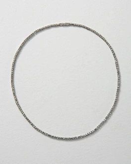 Silver Crystal Tennis Necklace | White House Black Market