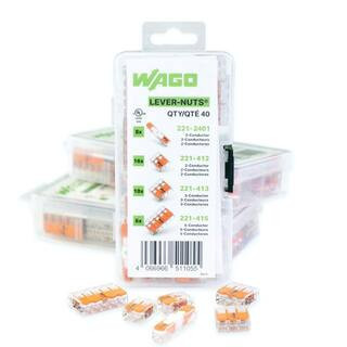 221-Lever Nut Combo Kit, Includes 221-2401, 221-412, 221-413, 221-415, Max. 12 AWG (40-Pack) | The Home Depot