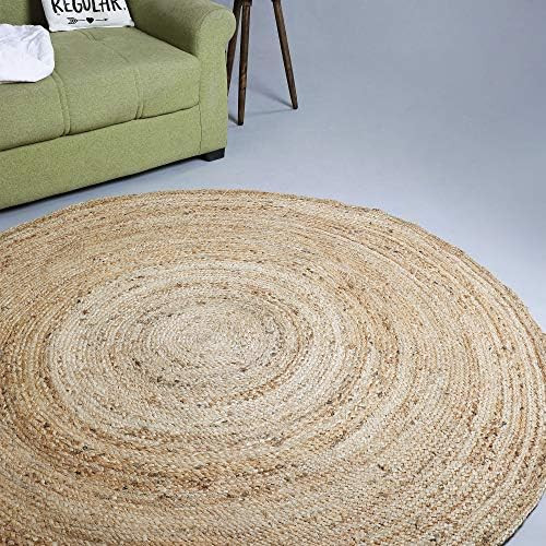 Jute Braided Rug, 4' Round Natural, Hand Woven Reversible Rugs for Kictchen Living Room Entryway,... | Amazon (US)