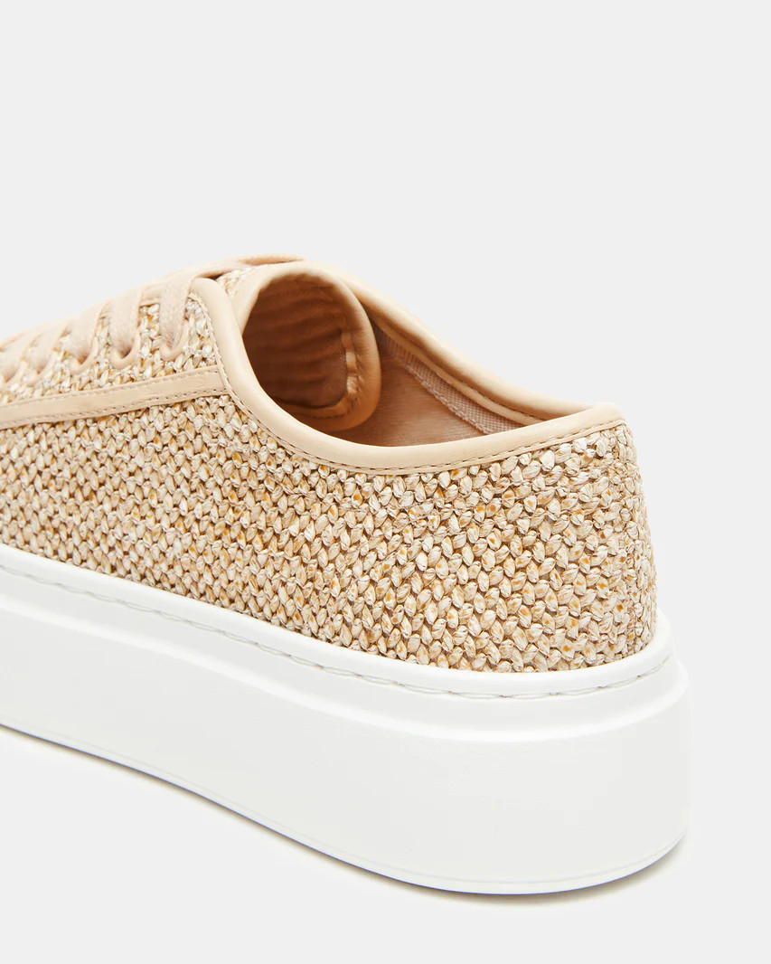 BEAMER Raffia Platform Low-Top Sneaker | Women's Sneakers | Steve Madden (US)
