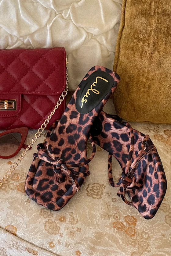 Thorian Leopard Knotted Thong High Heel Sandals | Lulus