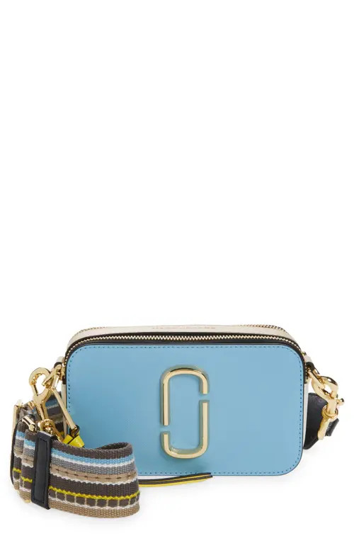 Marc Jacobs The Snapshot Leather Crossbody Bag in Air Blue Multi at Nordstrom | Nordstrom
