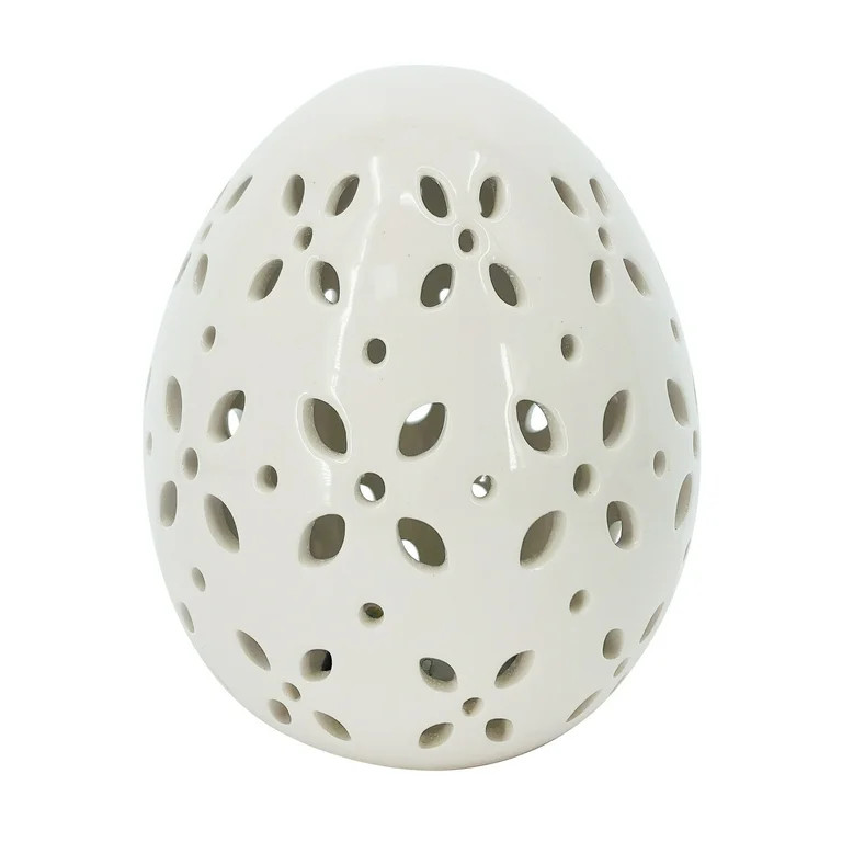 Way to Celebrate 7 in Large Easter LED White Ceramic Egg, 1.58 lb | Walmart (US)