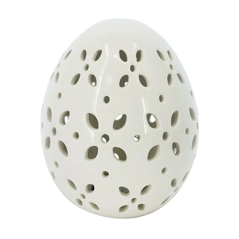 Way to Celebrate 7 in Large Easter LED White Ceramic Egg, 1.58 lb - Walmart.com | Walmart (US)