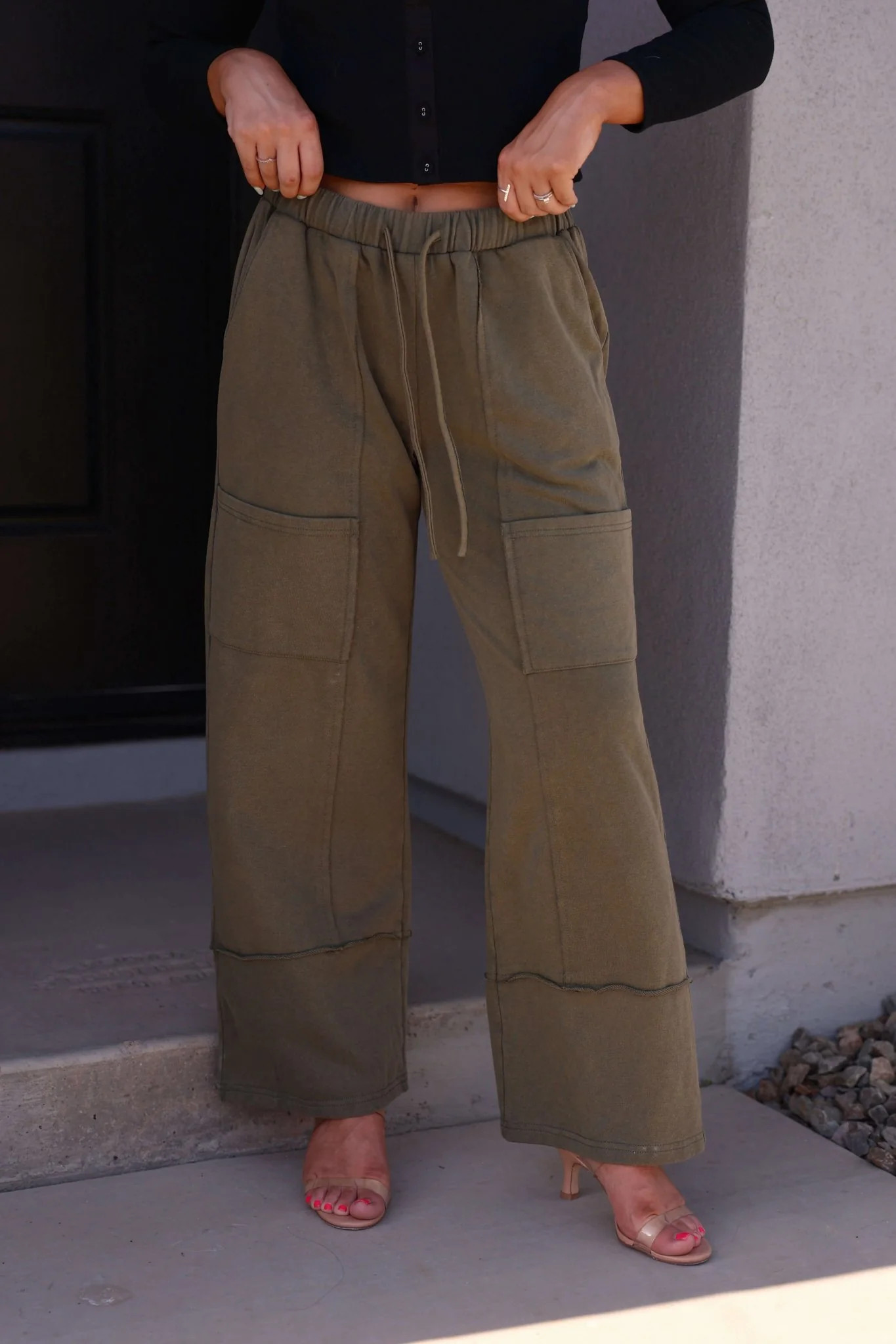 Green Cargo Wide Leg Pants | Magnolia Boutique