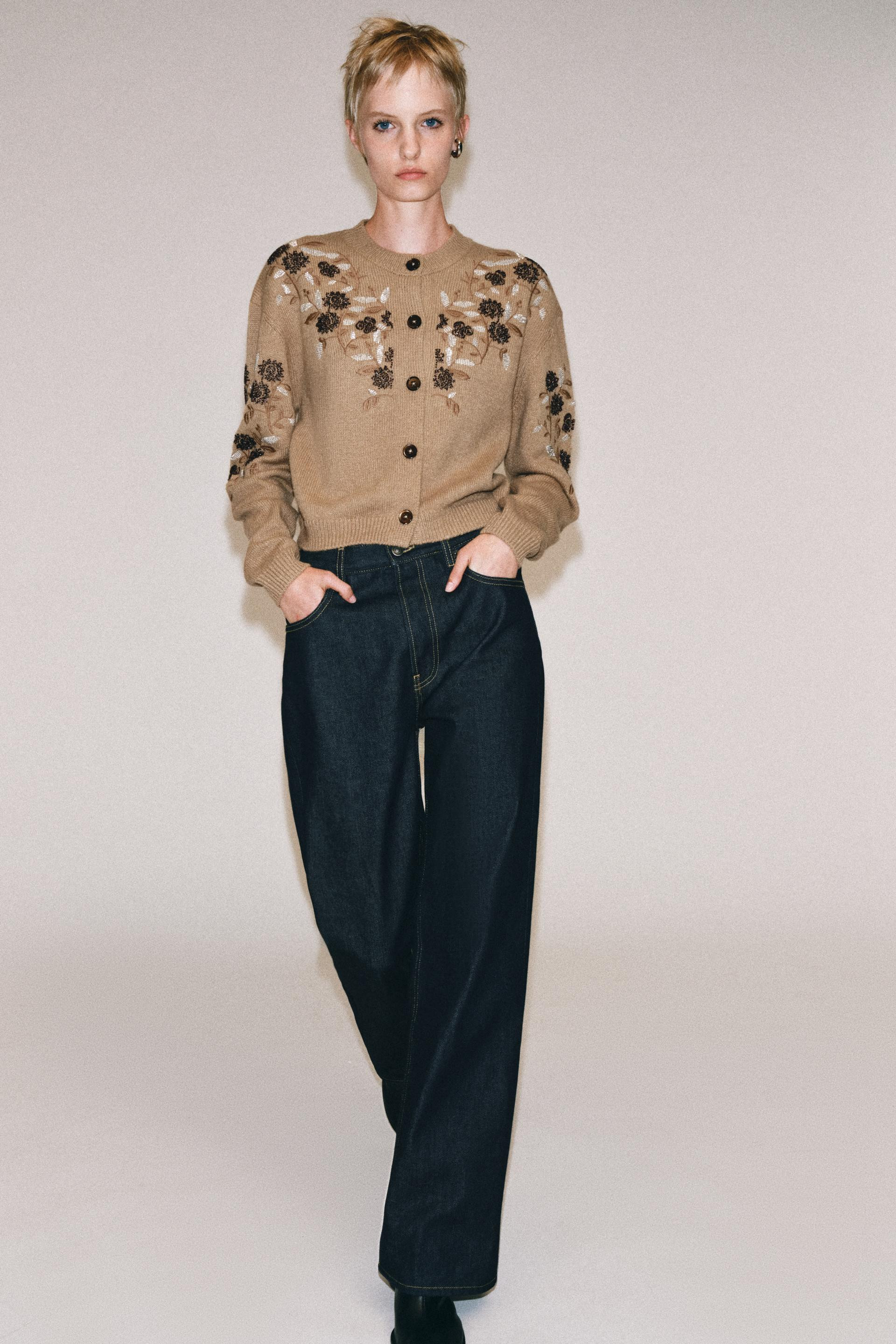 CARDIGAN WITH BEADED EMBROIDERY | Zara US