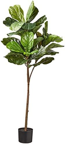 Vickerman Everyday Faux Fiddle Leaf Fig Tree 8ft Tall Green Silk Artificial Indoor Fiddle Plant w... | Amazon (US)
