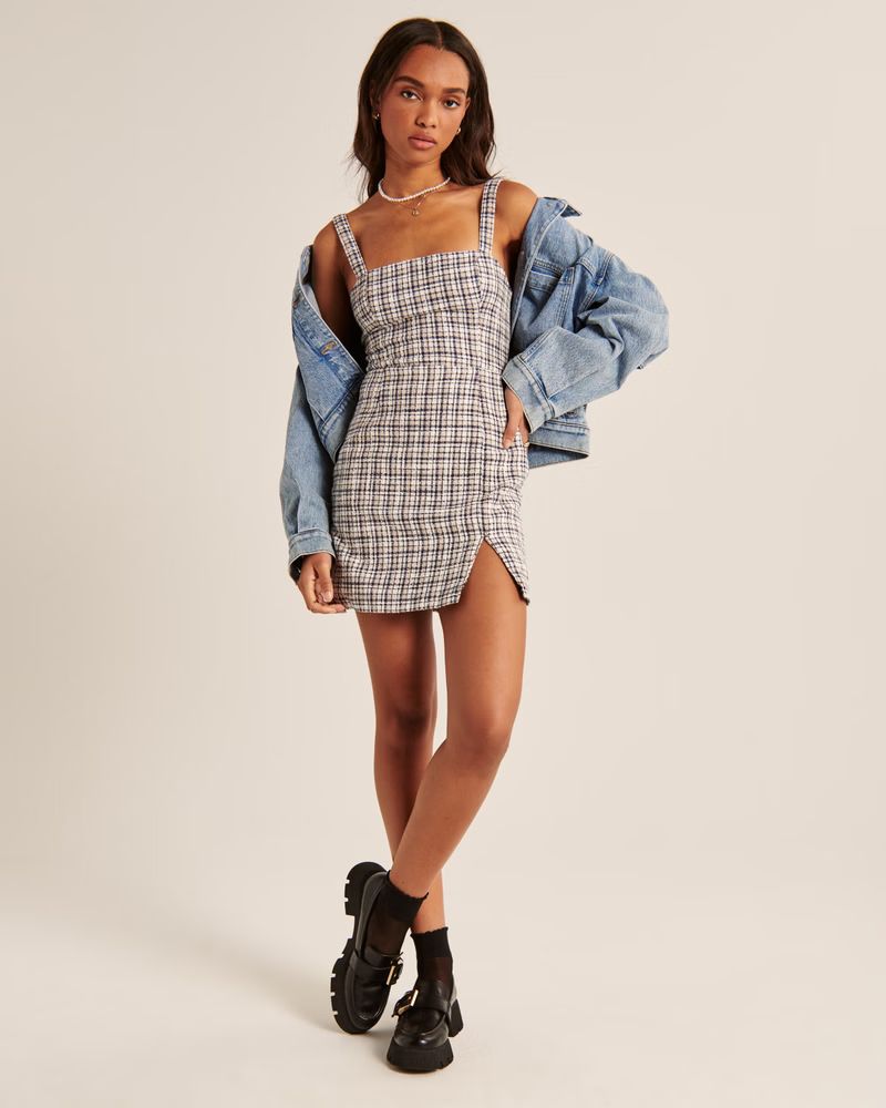 Tweed Slip Mini Dress | Abercrombie & Fitch (US)