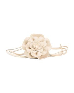 Leather Flower On A String Belt | TJ Maxx