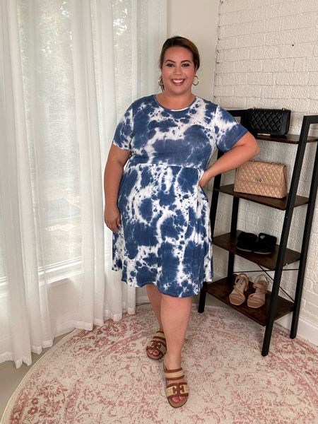 Summer blue and white tie die short dress from Amazon! Wearing my usual 2xl. Lots of colors available. 

#LTKPlusSize #LTKStyleTip